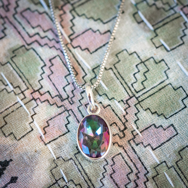 Oval Mystic Topaz Necklace