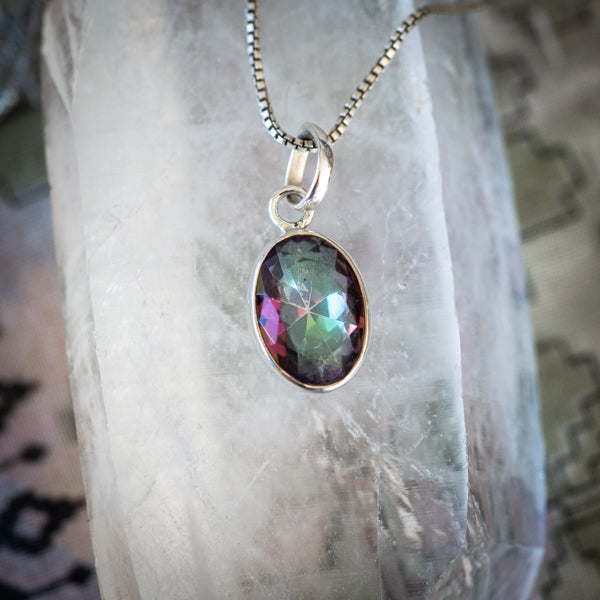 Oval Mystic Topaz Necklace
