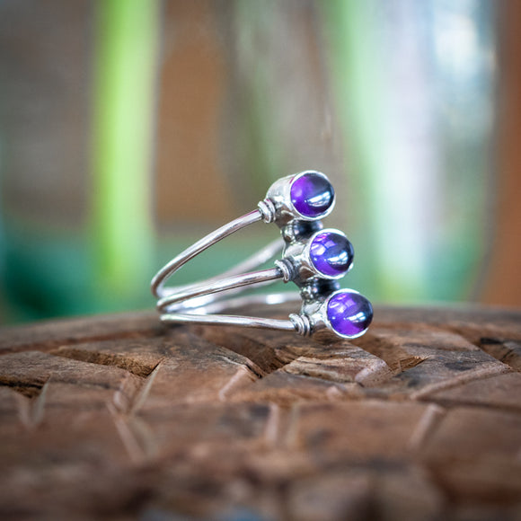 Amethyst Triple Ring