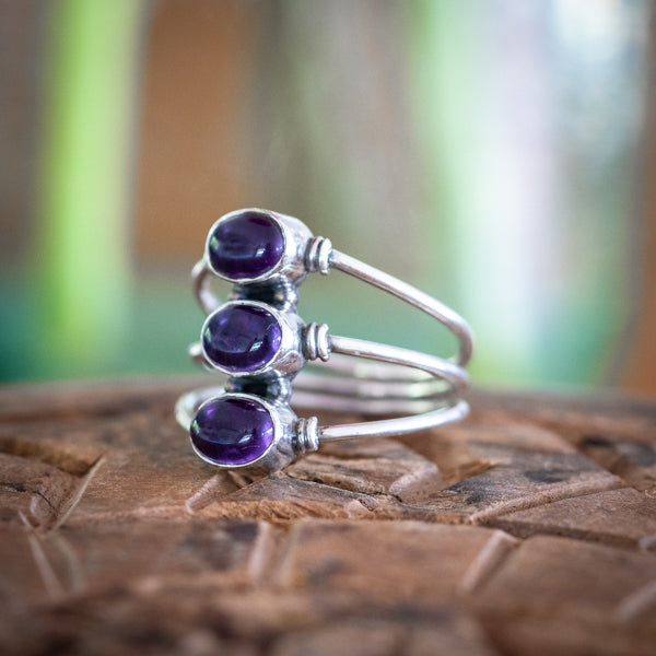 Amethyst Triple Ring