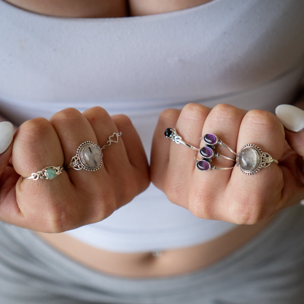 Amethyst Triple Ring