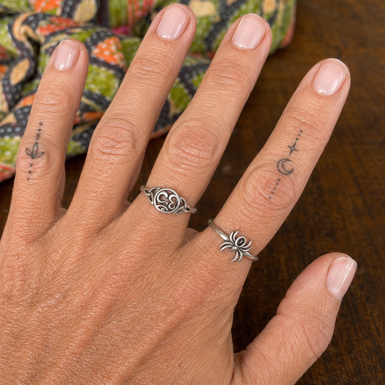 Black Onyx Spider Ring