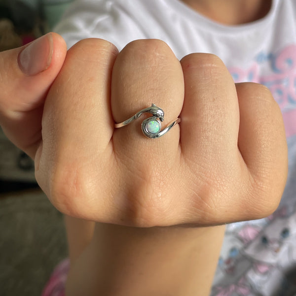 Opal Dolphin Ring