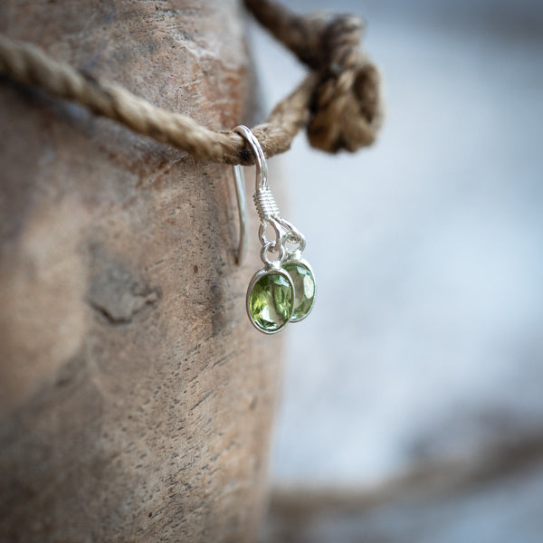 Oval Cut Peridot Earrings