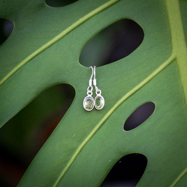 Oval Cut Peridot Earrings