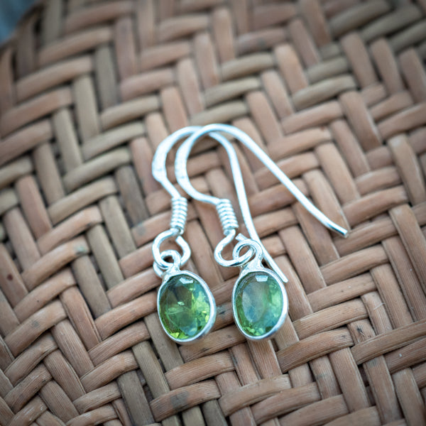 Oval Cut Peridot Earrings