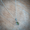 Dainty Pear Cut Peridot Necklace