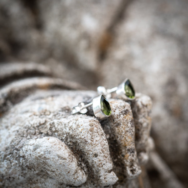 Dainty Cut Peridot Studs