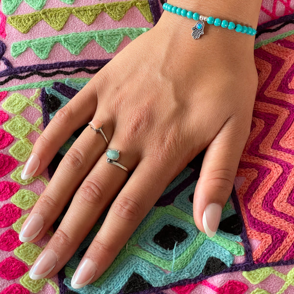Square Pink Opal Ring