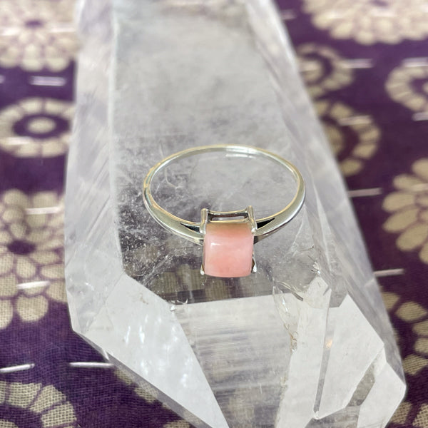 Square Pink Opal Ring