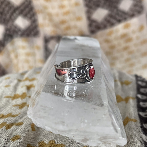 Red Coral Bali Toe Ring