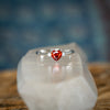 CZ Garnet Heart Ring