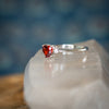 CZ Garnet Heart Ring