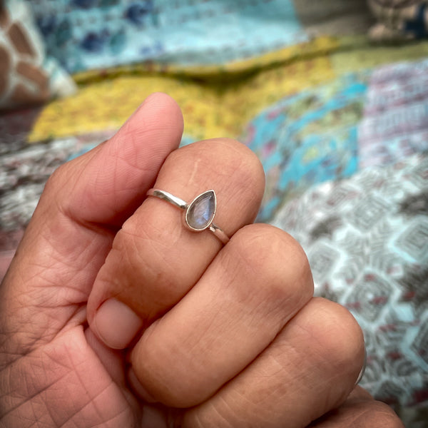 Labradorite Pear Ring