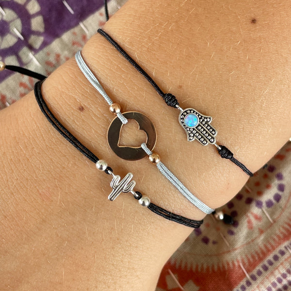 Hamsa Blue Opal Bracelet