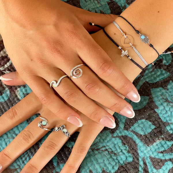 Silver Cactus Corded Bracelet