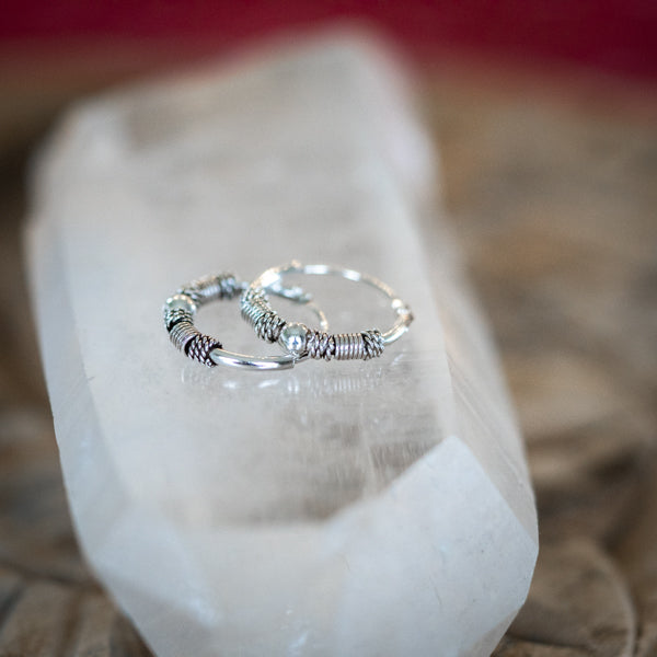 Silver Boho Hoop Earrings