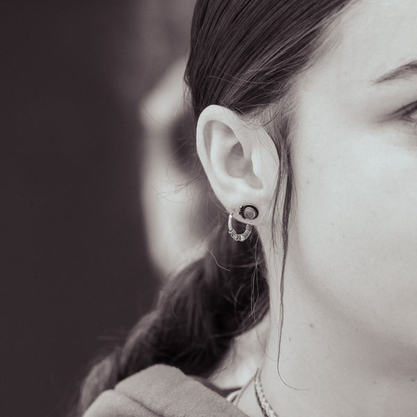 Silver Boho Hoop Earrings