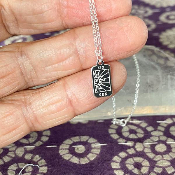 Sun Tarot Card Necklace
