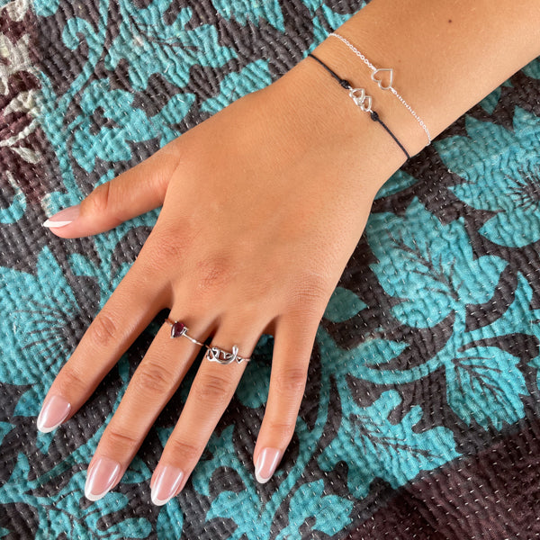 Double Heart Cord Bracelet