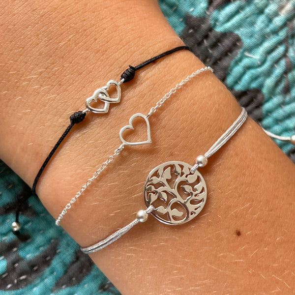 Double Heart Cord Bracelet