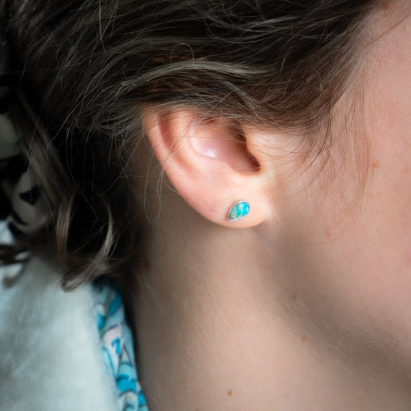 Dainty Tear Turquoise Studs