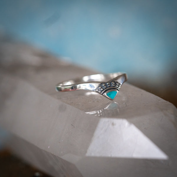 V Stacking Turquoise Ring