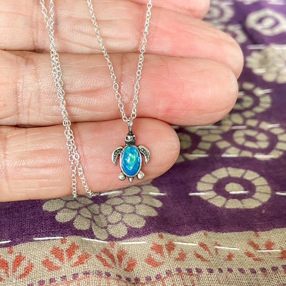 Opal Turtle Necklace