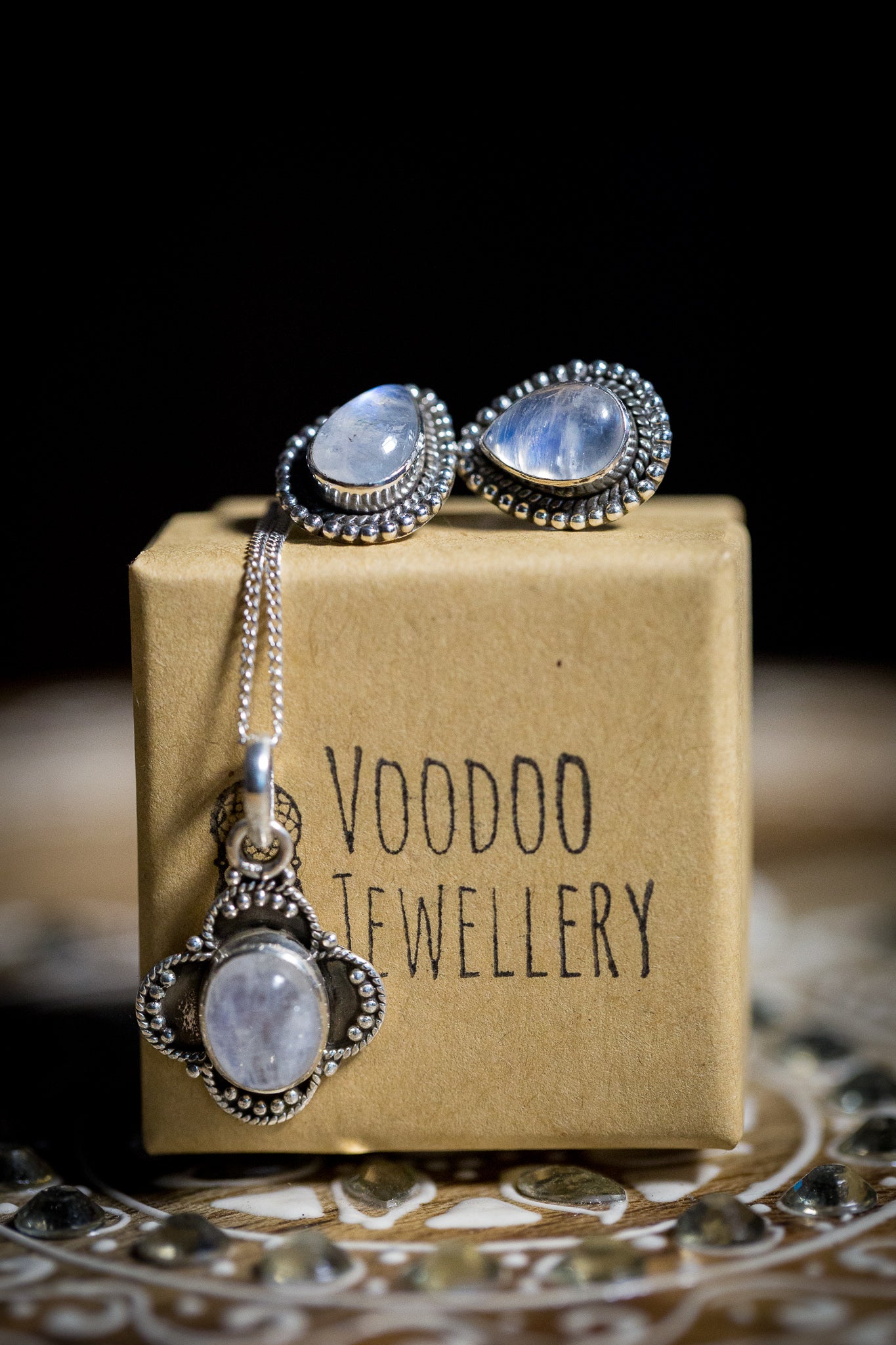 Raindrop Moonstone Studs