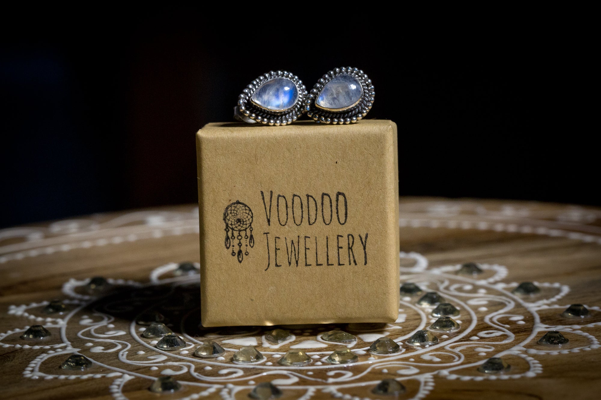 Raindrop Moonstone Studs