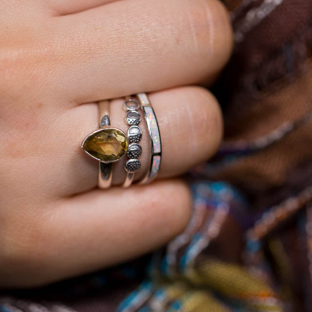 Citrine Tear Ring