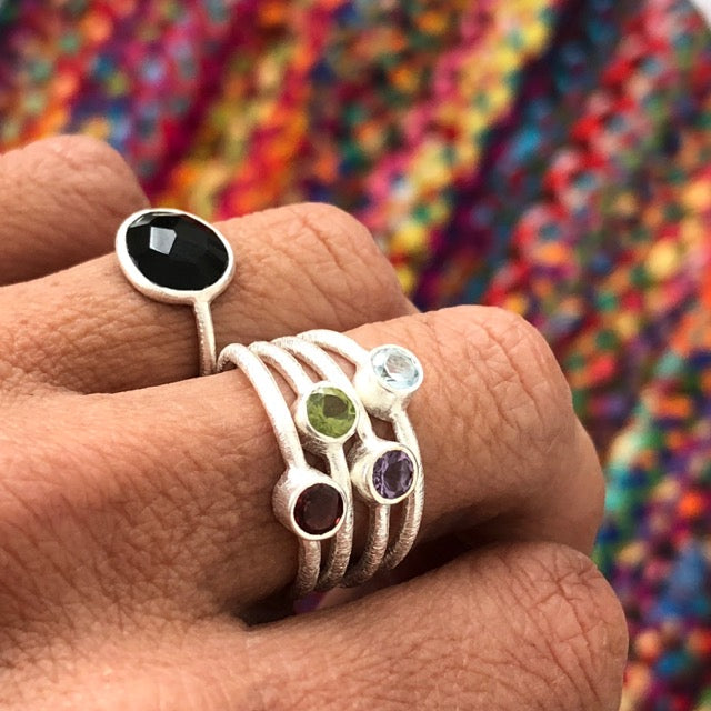 Iolite Stacker Ring