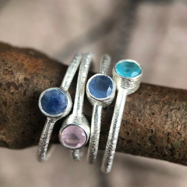 Blue Chalcedony Stacker Ring