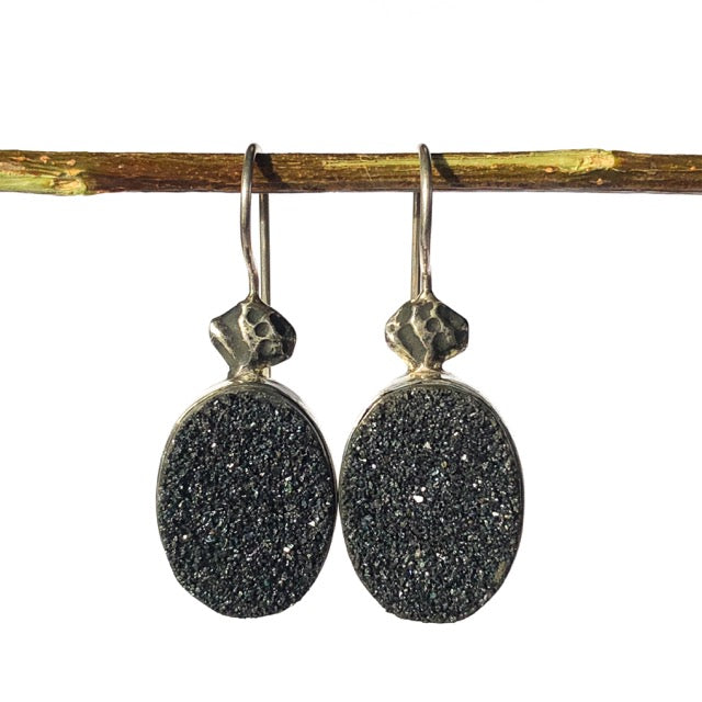 boho sterling silver druzy earrings nz