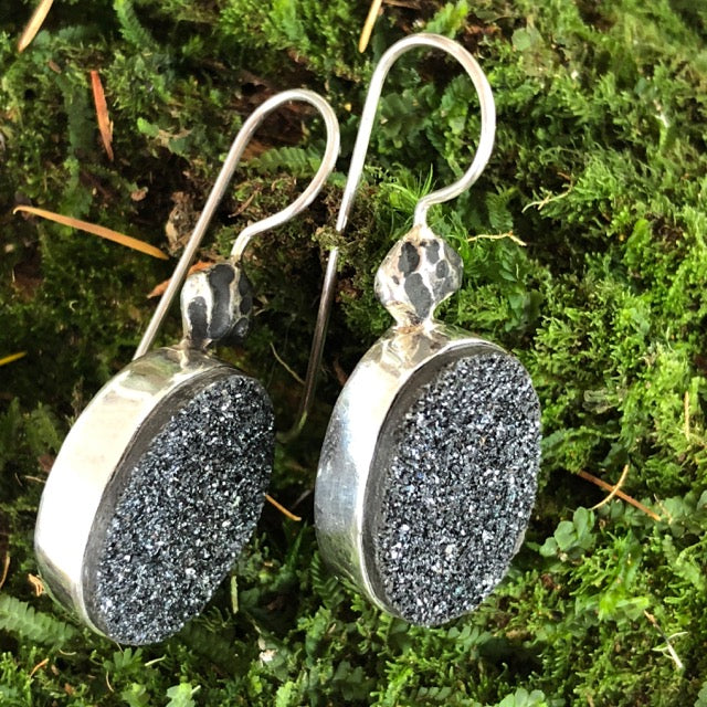 Charcoal Druzy Earrings
