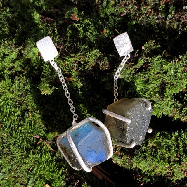 Labradorite Nugget Earrings