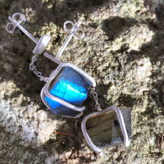 labradorite sterling silver boho earrings jewellery nz