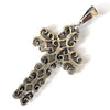 boho religious cross pendant sterling silver made in mexico