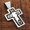 boho religious cross pendant sterling silver made in mexico