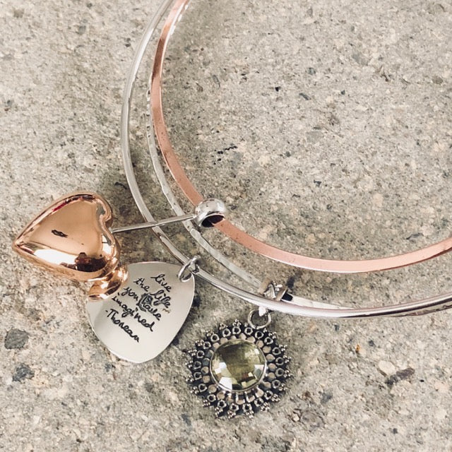 Beaten Silver Hoop Necklace