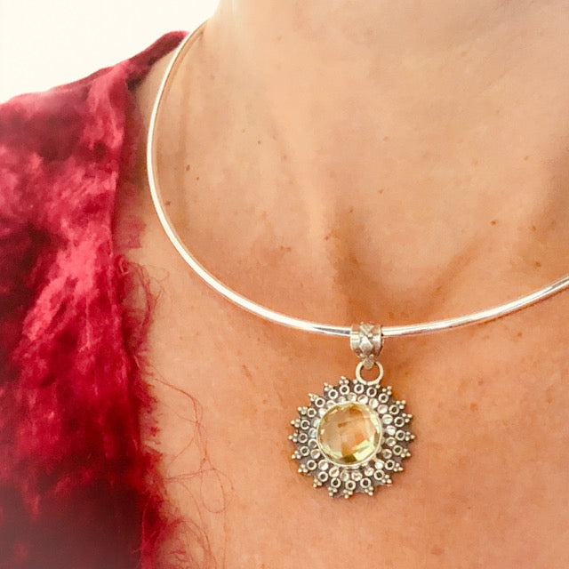 Sterling Silver Hoop Necklace