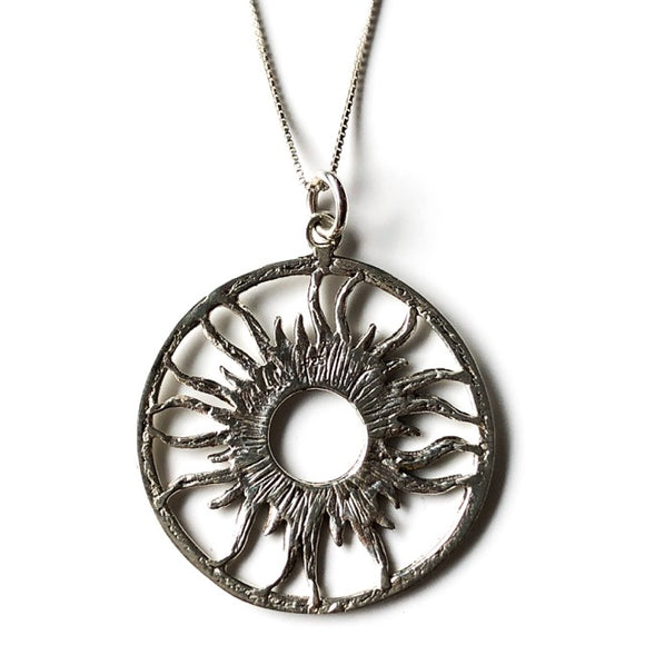 sterling silver mexican sun necklace pendant
