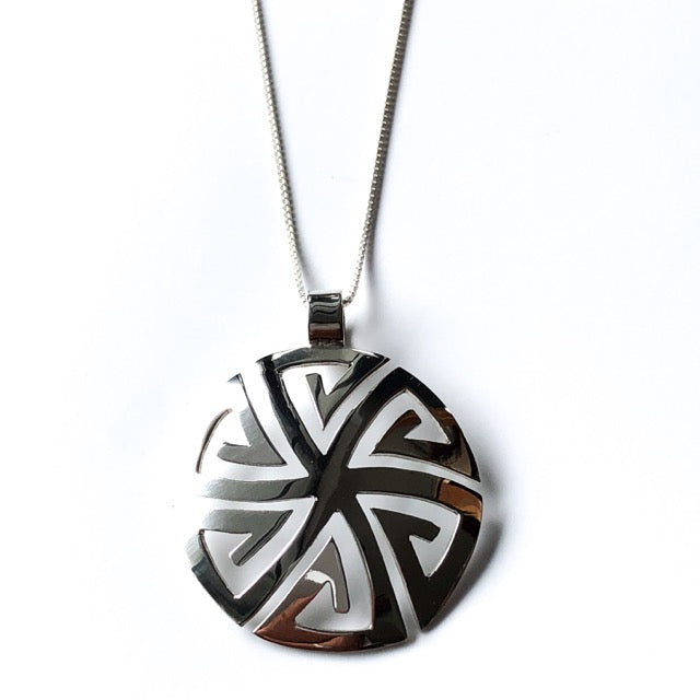 sterling silver mexican mayan necklace pendant