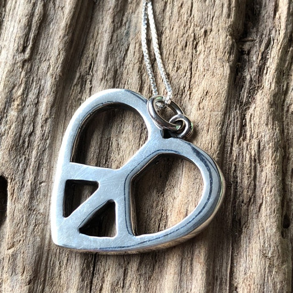 sterling silver mexican love peace necklace pendant