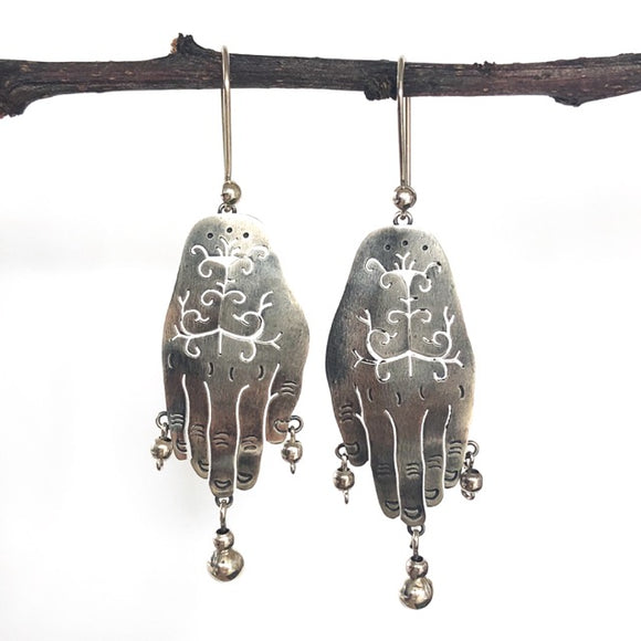 boho protective hand mexican earrings sterling silver jewellery nz