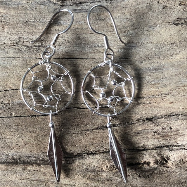 boho dreamcatcher earrings sterling silver jewellery nz