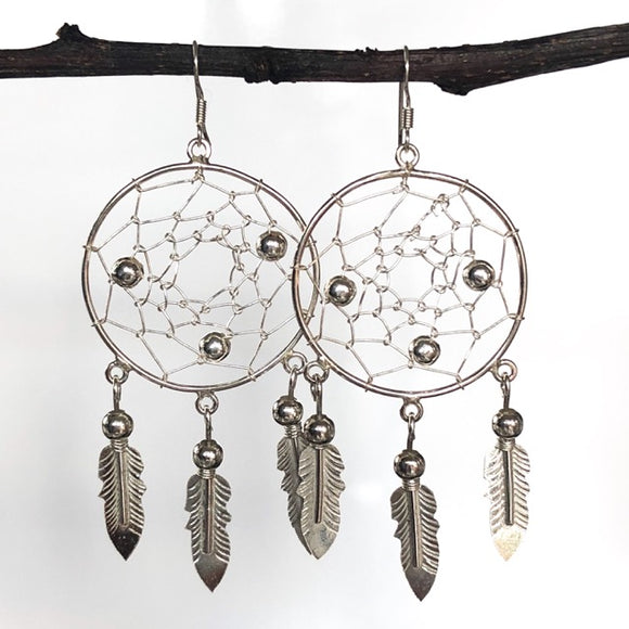 boho dreamcatcher earrings sterling silver jewellery nz