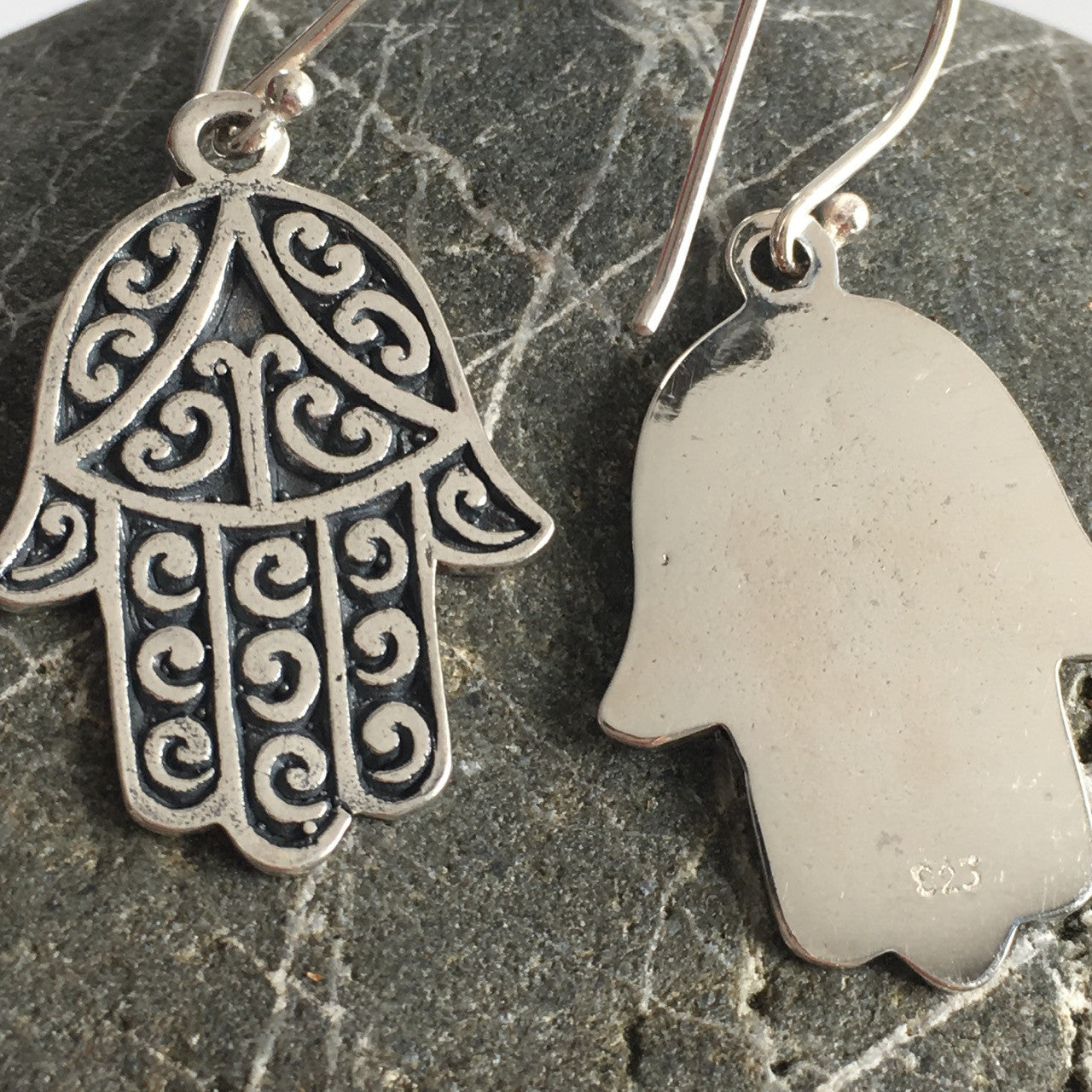 Hand of fatima deals earrings silver