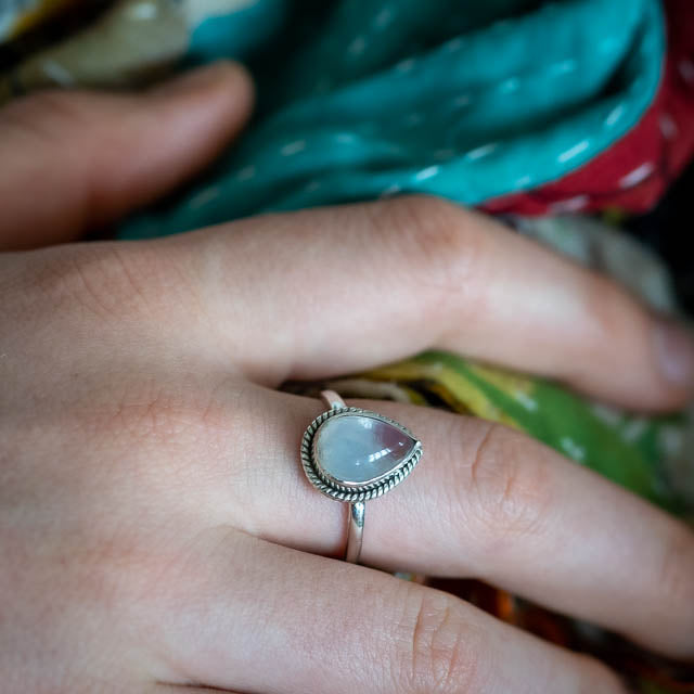 Aquamarine Drop Ring