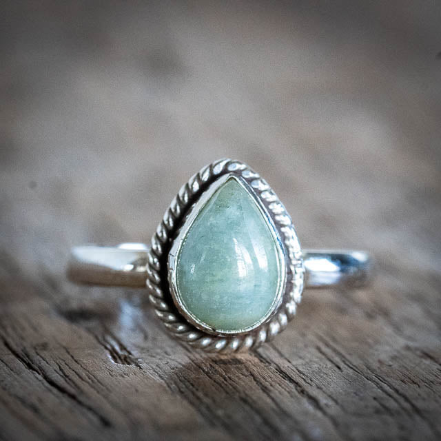 Aquamarine Drop Ring